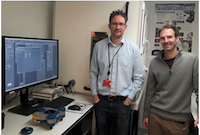 Richard Thorogate and Professor Guillaume Charras with their JPK NanoWizard®4 AFM system